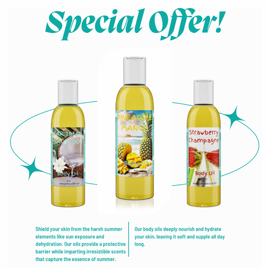 Front packet of my body oil bundle 